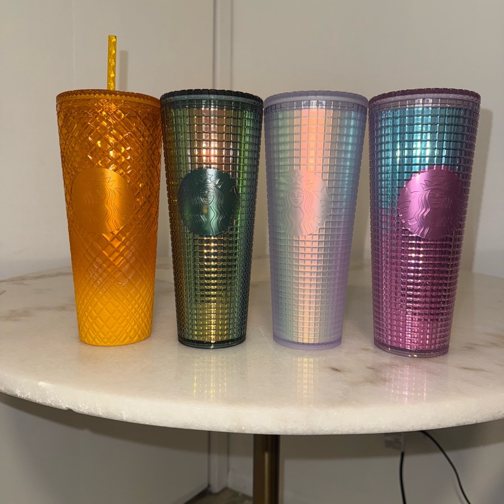 Starbucks Tumbler Collection in Orange, Green, Purple, and Pink